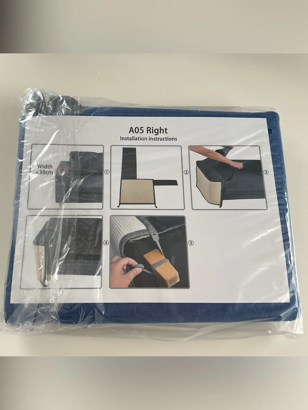 Cat Scratch Furniture Protector for Couch or Chair Arm Right - Blue. NWT